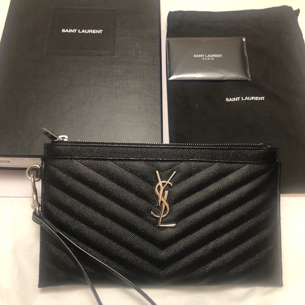 Saint Laurent Black large Monogramme Bill Pouch